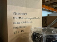 Partij glazen kerstballen 80mm black combi 15/tube (39 tubes) - afbeelding 4 van  4