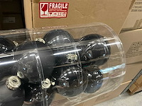 Partij glazen kerstballen 80mm black combi 15/tube (48 tubes) - afbeelding 2 van  5
