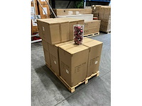 Partij glazen kerstballen 80mm burgundy combi 15/tube (64 tubes) - afbeelding 2 van  3