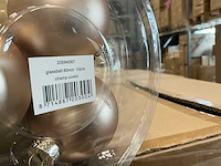 Partij glazen kerstballen 80mm champagne combi 15/tube (93 tubes) - afbeelding 2 van  2