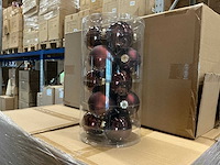 Partij glazen kerstballen 80mm dark brown combi 15/tube (112 tubes) - afbeelding 1 van  4