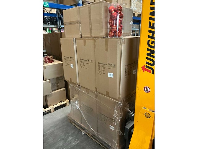 Partij glazen kerstballen 80mm orange combi 15/tube (112 tubes) - afbeelding 3 van  4