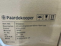 Partij glazen kerstballen 80mm pink combi 15/tube (111 tubes) - afbeelding 4 van  4