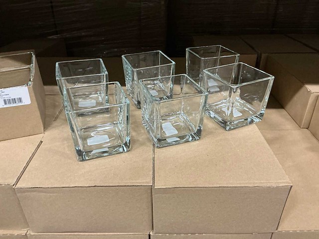 Partij glazen vaasjes 8x8x8cm (360x) - afbeelding 3 van  5