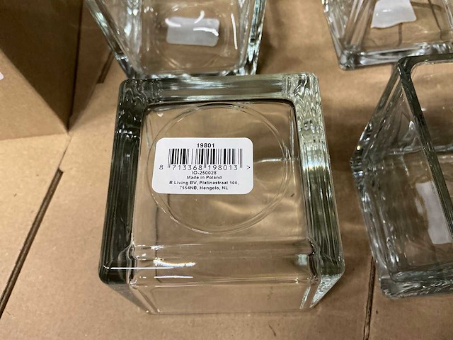 Partij glazen vaasjes 8x8x8cm (360x) - afbeelding 4 van  5