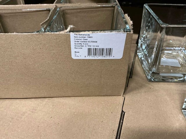 Partij glazen vaasjes 8x8x8cm (360x) - afbeelding 5 van  5