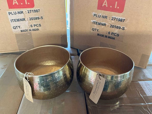 Partij gouden bloempotten h12xø16,5 (354x) - afbeelding 2 van  6