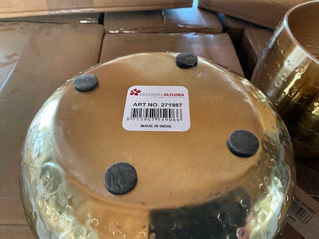 Partij gouden bloempotten h12xø16,5 (360x) - afbeelding 4 van  6