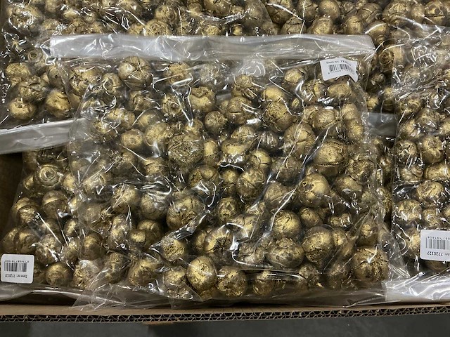 Partij goudkleurige decoratie bollen (80x) - afbeelding 1 van  4