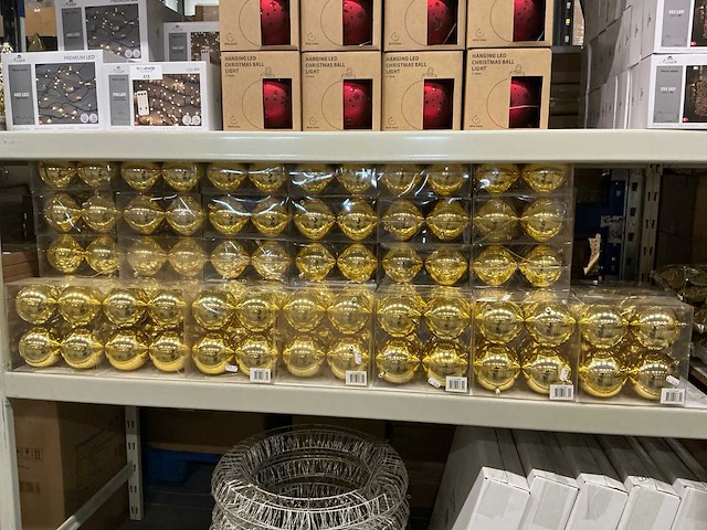 Partij goudkleurige kerstballen (348x) - afbeelding 1 van  3