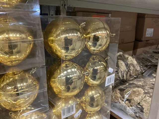 Partij goudkleurige kerstballen (348x) - afbeelding 2 van  3