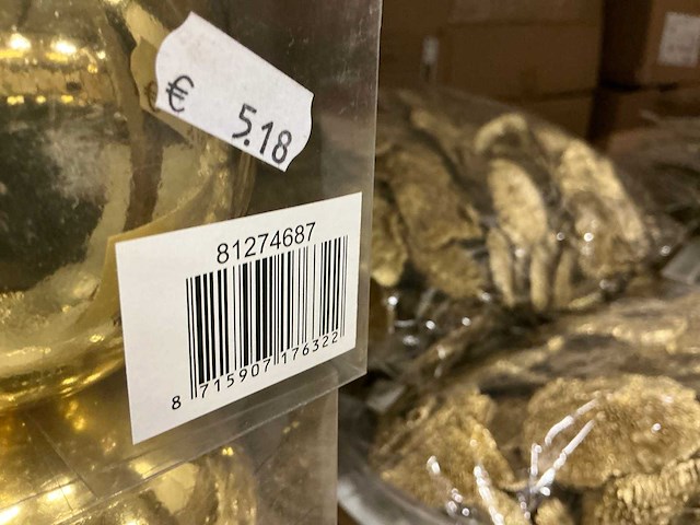 Partij goudkleurige kerstballen (348x) - afbeelding 3 van  3