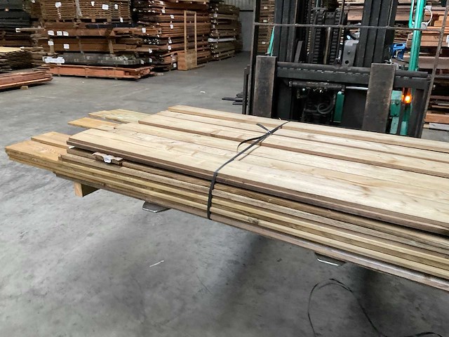 Partij grenen geïmpregneerde tuinplanken 180-240x14x1,6 cm - afbeelding 4 van  11