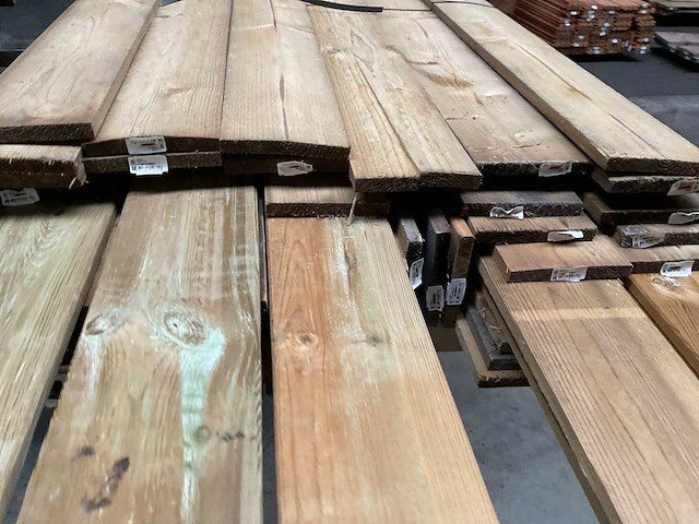 Partij grenen geïmpregneerde tuinplanken 180-240x14x1,6 cm - afbeelding 2 van  11