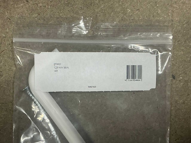 Partij grepen mini kunststof wit 128mm - afbeelding 4 van  4
