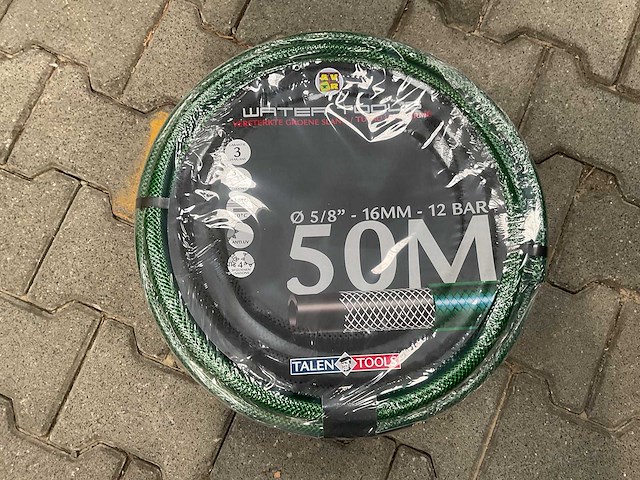 Partij groene tuinslang versterkt 1/2” 25 meter (5x) - afbeelding 1 van  3