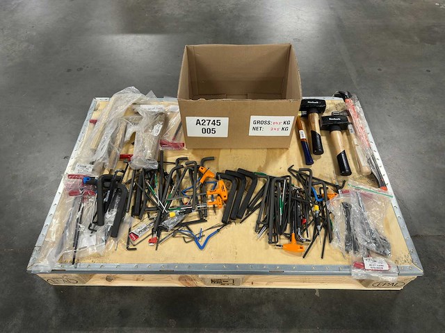 Partij handgereedschap gemixed (inbussleutels & torxsleutels & hamers) - afbeelding 1 van  8