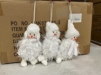 Partij hanger snowman h18cm 3ass white (120x) - afbeelding 2 van  4