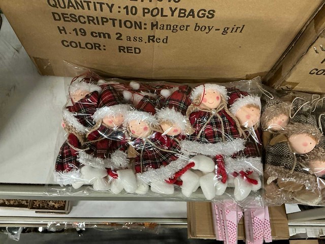 Partij hangers boy-girl h19cm red&brown (240x) - afbeelding 2 van  8