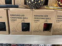 Partij hanging led christmas ball light d10cm with timer black&red (50x) - afbeelding 3 van  4