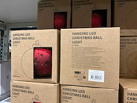 Partij hanging led christmas ball light d15cm red with snowflake and timer (42x) - afbeelding 3 van  3