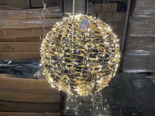 Partij hanging light ball 40cm incl. timer gold (14x) - afbeelding 1 van  6