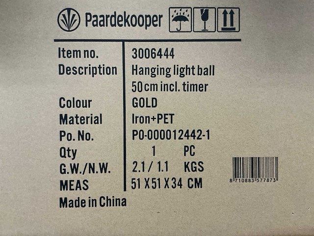 Partij hanging light ball 50cm incl timer (12x) - afbeelding 4 van  4