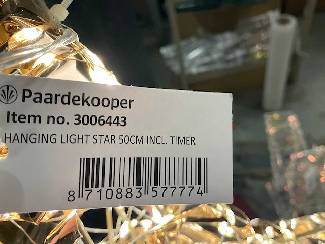 Partij hanging light star 50cm incl timer (6x) - afbeelding 2 van  4