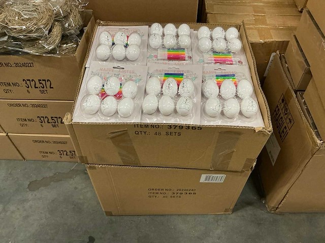 Partij happy easter eieren kleuren sets (70x) - afbeelding 2 van  3