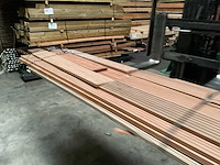 Partij hardhouten vlonderplanken geschaafd - 14,5x2,5 cm - afbeelding 3 van  8