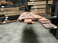Partij hardhouten vlonderplanken geschaafd - 14,5x2,5 cm - afbeelding 8 van  8