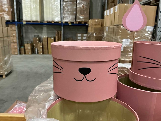 Partij hat box + ears carton ø14x10cm (144x) - afbeelding 3 van  5