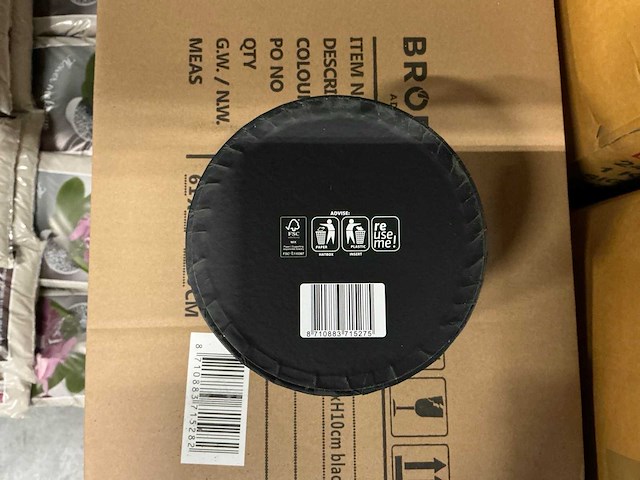 Partij hat box fathersday cardboard ø14xh10cm black (180x) - afbeelding 3 van  5