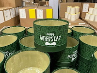 Partij hat box fathersday cardboard ø14xh10cm green (180x) - afbeelding 1 van  7
