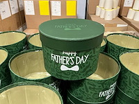 Partij hat box fathersday cardboard ø14xh10cm green (180x) - afbeelding 3 van  7