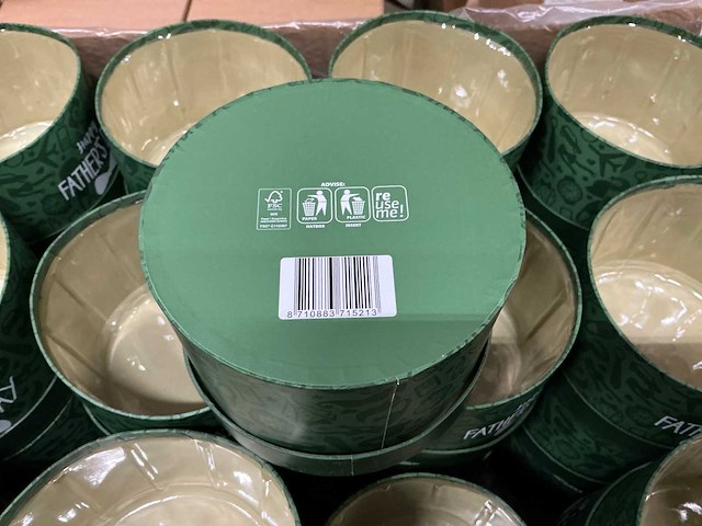 Partij hat box fathersday cardboard ø14xh10cm green (180x) - afbeelding 5 van  7