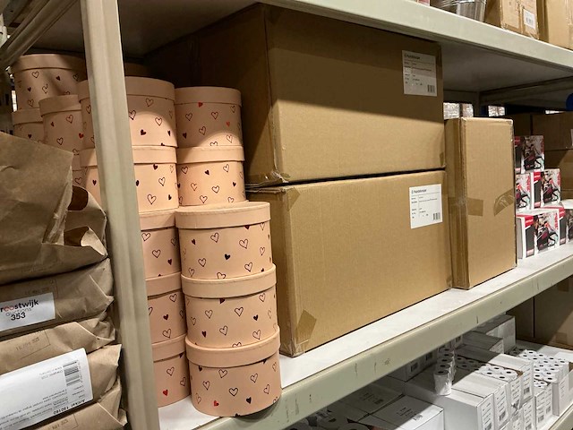 Partij hat box love story carton ø14xh10cm pink (143x) - afbeelding 6 van  7