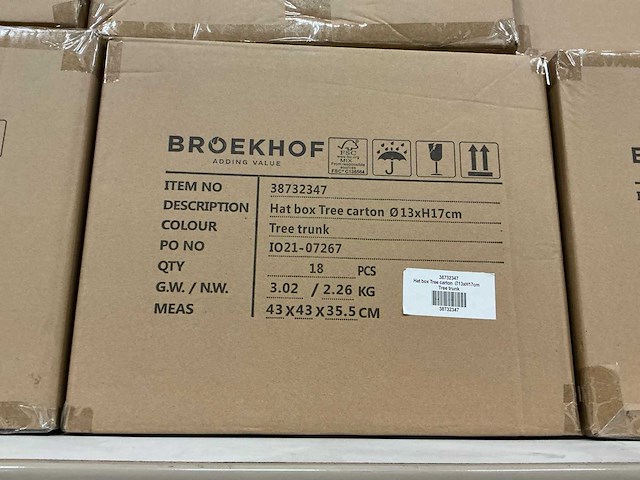Partij hat box tree carton ø13xh17cm (612x) - afbeelding 5 van  5