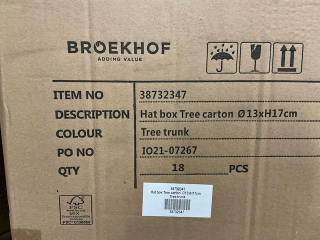 Partij hat box tree carton ø13xh17cm (612x) - afbeelding 5 van  5