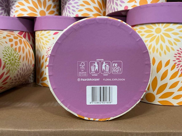 Partij hat boxes floral explosion carton ø13xh17cm (435x) - afbeelding 5 van  6