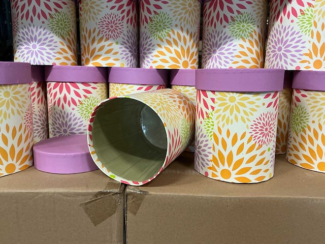 Partij hat boxes floral explosion carton ø13xh17cm (648x) - afbeelding 3 van  5