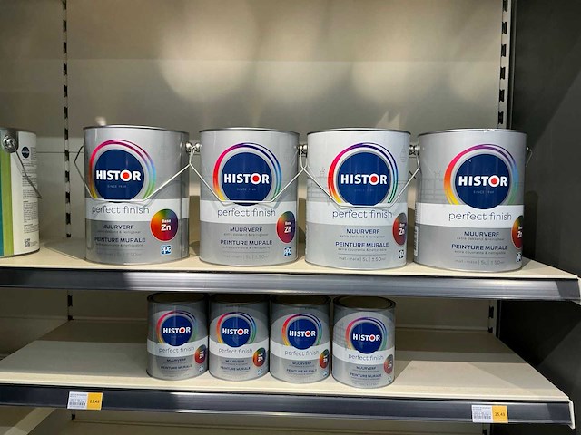 Partij histor perfect finish muurverf 5l&1l (8x) - afbeelding 1 van  2