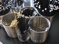 Partij horecabenodigdheden o.a. cocktail roerstaafjes, asbakken & rvs ijsblokjesemmer - afbeelding 4 van  6