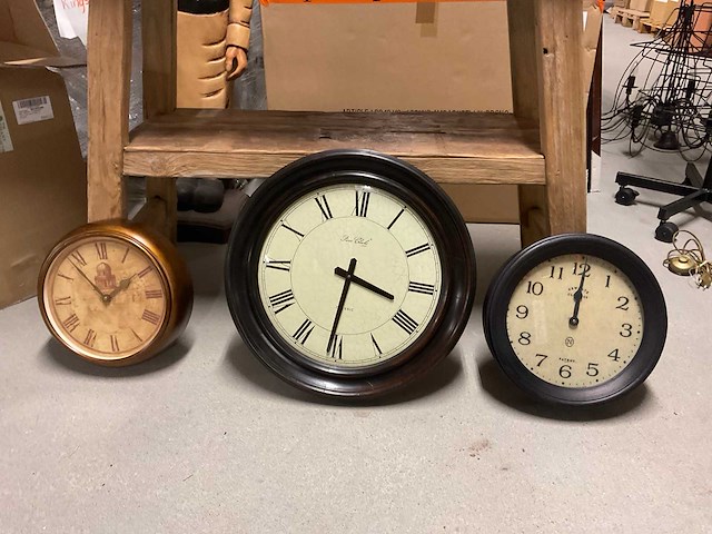 Partij houten klokken (3x) - afbeelding 5 van  12