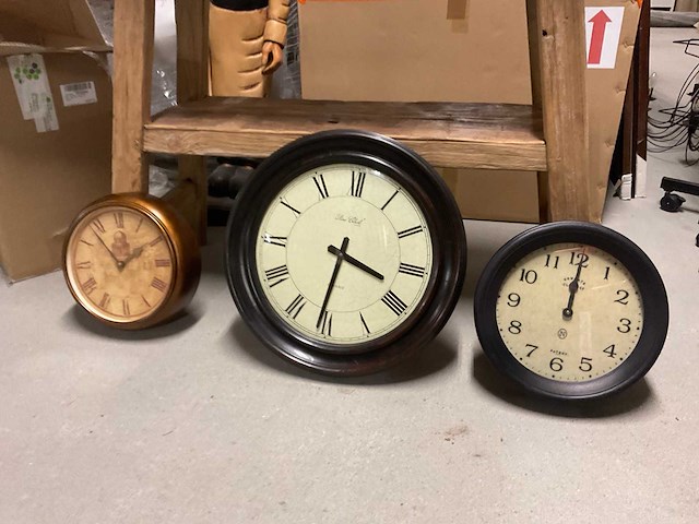 Partij houten klokken (3x) - afbeelding 6 van  12