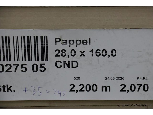 Partij houten planken, diverse soorten en afmetingen o.a. pappel 28,0x160,0 - 245 stuks; zie af - afbeelding 6 van  6