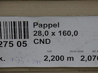 Partij houten planken, diverse soorten en afmetingen o.a. pappel 28,0x160,0 - 245 stuks; zie af - afbeelding 6 van  6