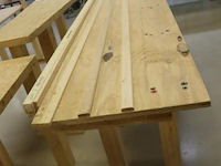 Partij houten werktafels - 5 stuks - afbeelding 6 van  8