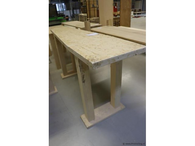 Partij houten werktafels - 5 stuks - afbeelding 7 van  8