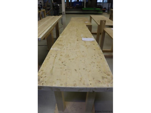 Partij houten werktafels - 5 stuks - afbeelding 8 van  8